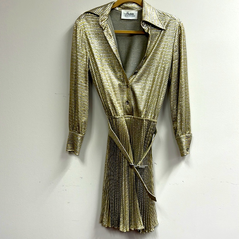 Susan Thomas Gold Metallic Dress - Picture 3 of 12
